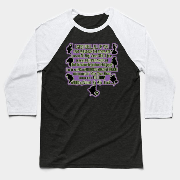 Villains Oath Baseball T-Shirt by CircleOfVillains